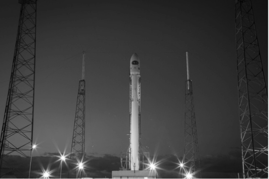 Black and White Rocket Image